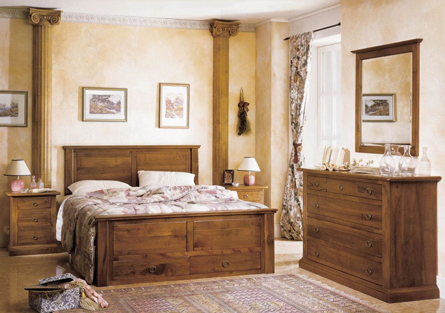 Camera Da Letto Country Rustica Legno